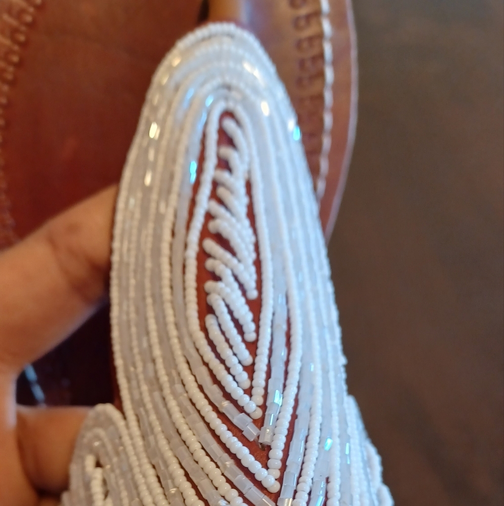 Summer African beaded sandals - Picture 2 of 3